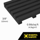 Heronair lightweight PVC mat specs: 3/8 inch height, 0.9lb/sq.ft, showing etched pattern and tubular construction