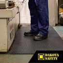 Heronair lightweight safety matting installed in manufacturing area, providing slip resistance and easy maintenance