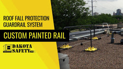 Roof Fall Protection Guardrail System - Custom Painted Rail - Dakota Safety