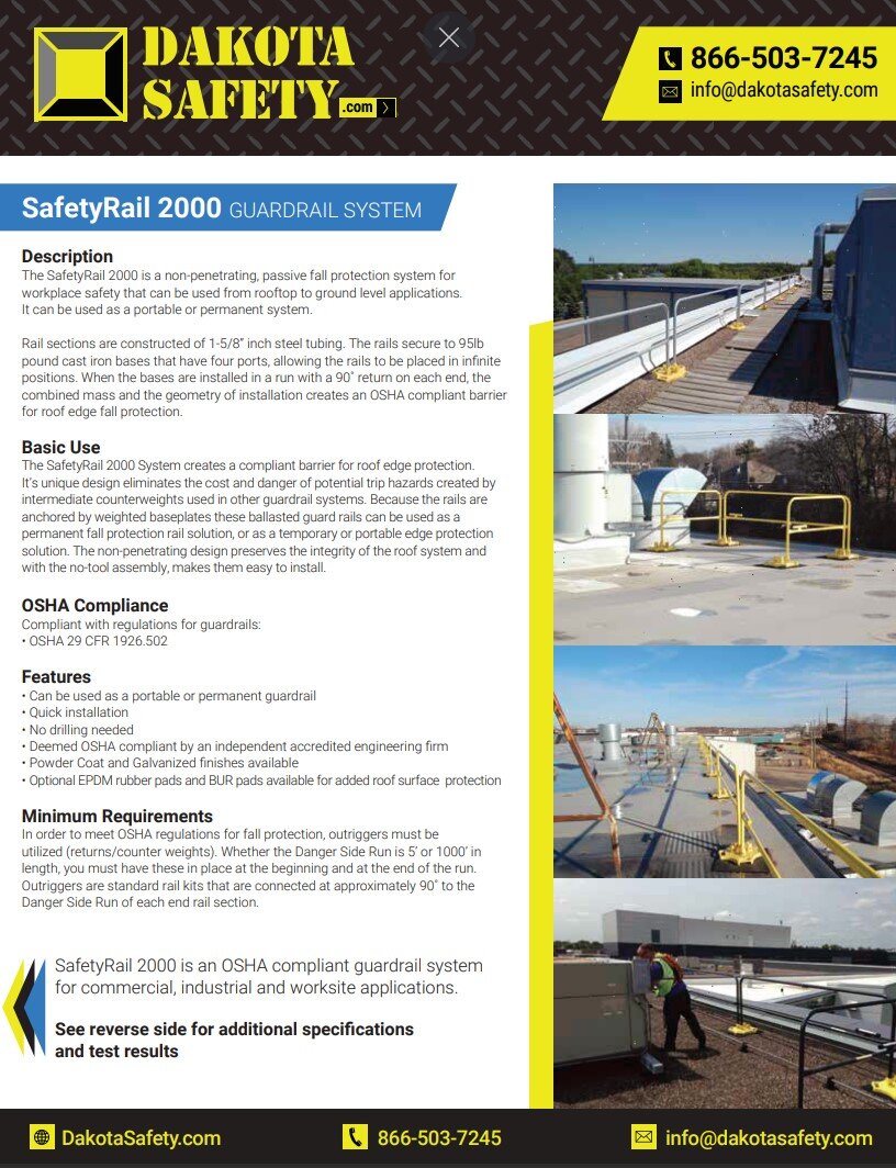 Hvac Safety Railing SafetyRail 2000 | OSHA Compliant Roof Safety Fall Protection Guardrail ...