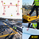 Dakota Safety's Crossgrip matting used on rooftop walkways to prevent slips and protect PVC/TPO roofing systems. Ideal for defining work surfaces and providing puncture protection.