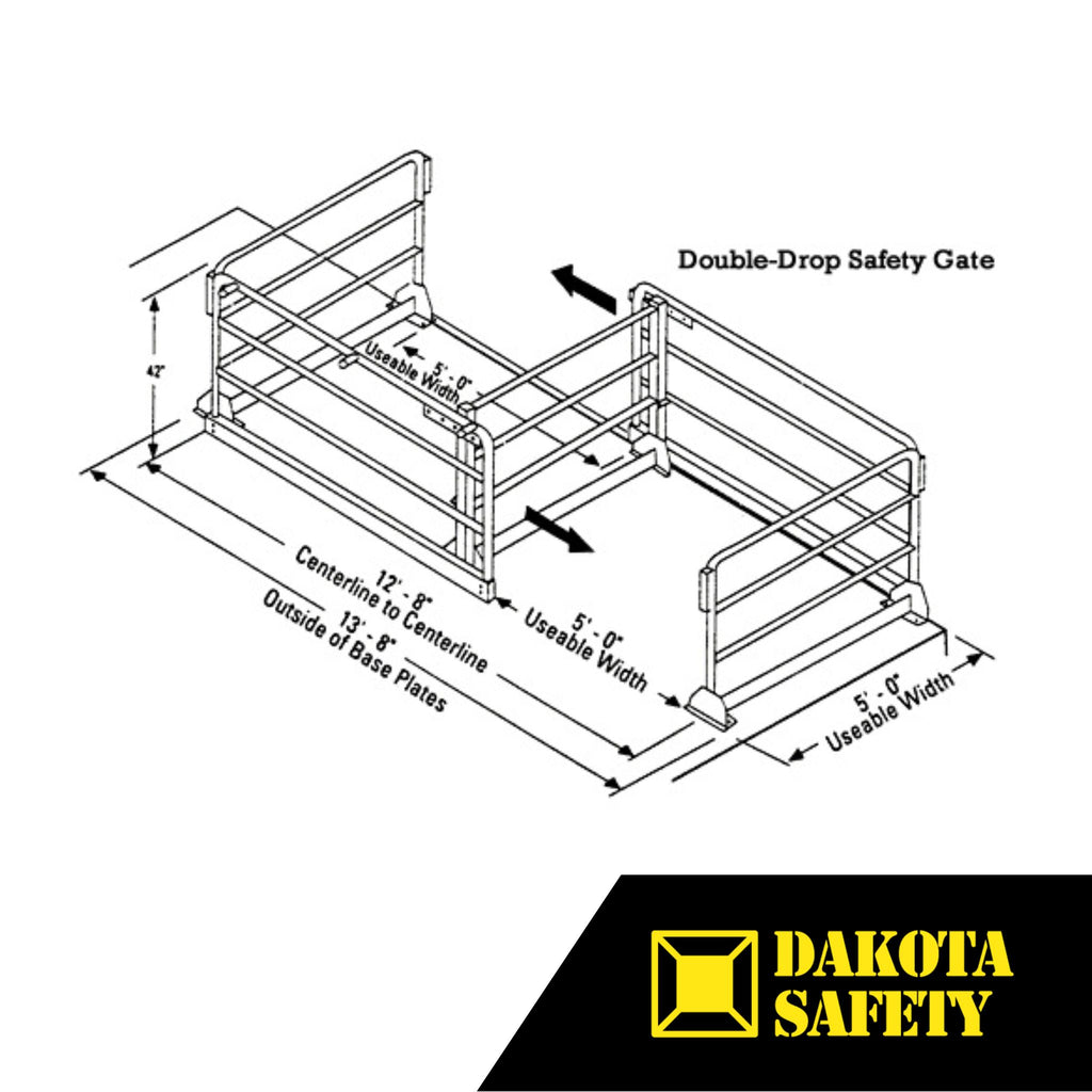 Double-Drop Safety Gate - OSHA Compliant Solution for Mezzanines and E ...