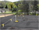 Perma-Line Permanent Visual Warning Line System with metal flagging and galvanized ballasted bases