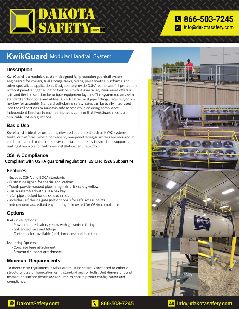 KwikGuard OSHA-Compliant Roof Safety Railing System