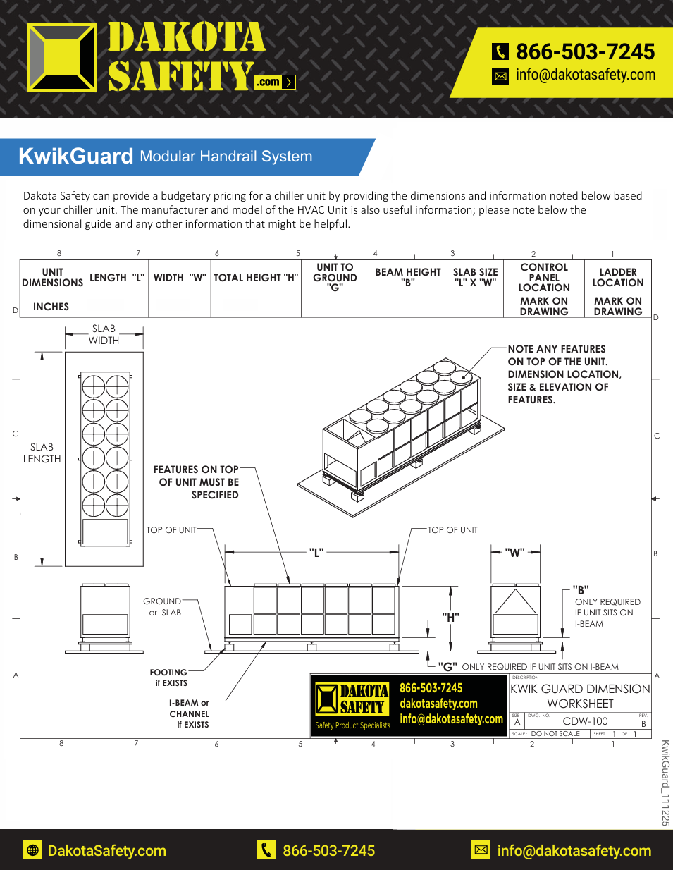 EquipGuard Modular Handrail | Guardrail Fall Protection Chiller / HVAC ...