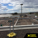SafetyRail 2000 guardrail by Dakota Safety installed on a rooftop, providing OSHA-compliant fall protection for industrial facilities