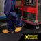 Worker in safety boots using Firmagrip anti-slip matting with wheeled cart, showing industrial workplace application