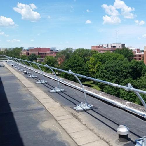 Non Penetrating Railing SafetyRail2000 Architectural Series | Non-Penetrating Roof Guardrails ...
