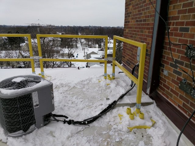 Hvac Safety Railing SafetyRail2000 FG | OSHA Compliant Telecommunications Roof Guardrails ...