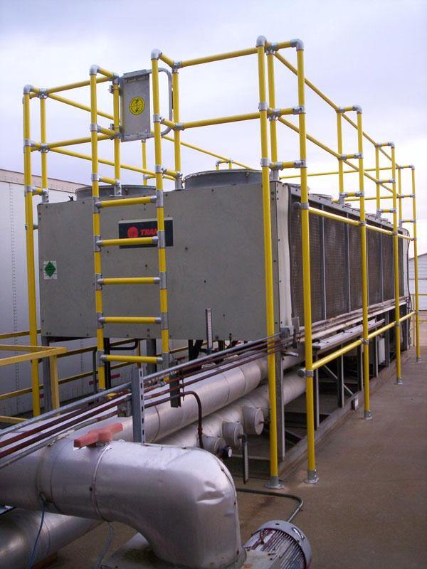 Hvac Safety Railing EquipGuard Modular Handrail | Guardrail Fall Protection Chiller / HVAC ...